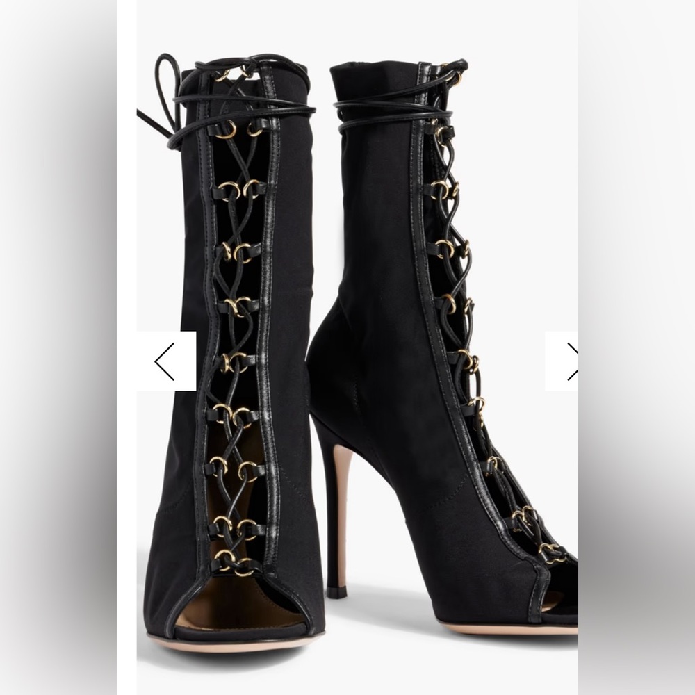 Stevie leather trimmed lace-up booties